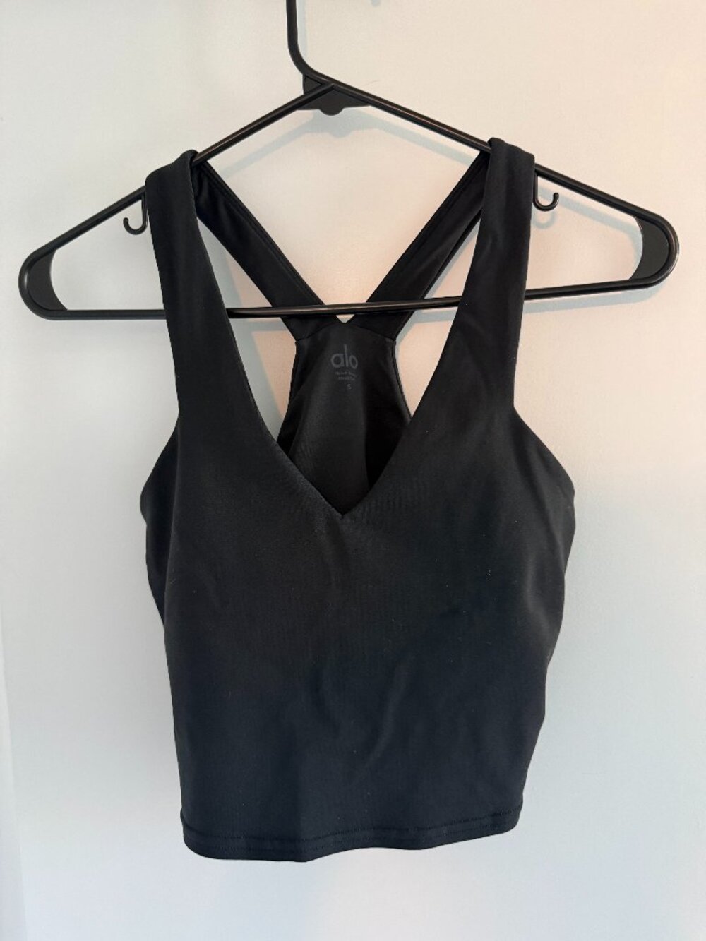 Alo Yoga Black Longline Sports Bra/Crop Tank – Size Small